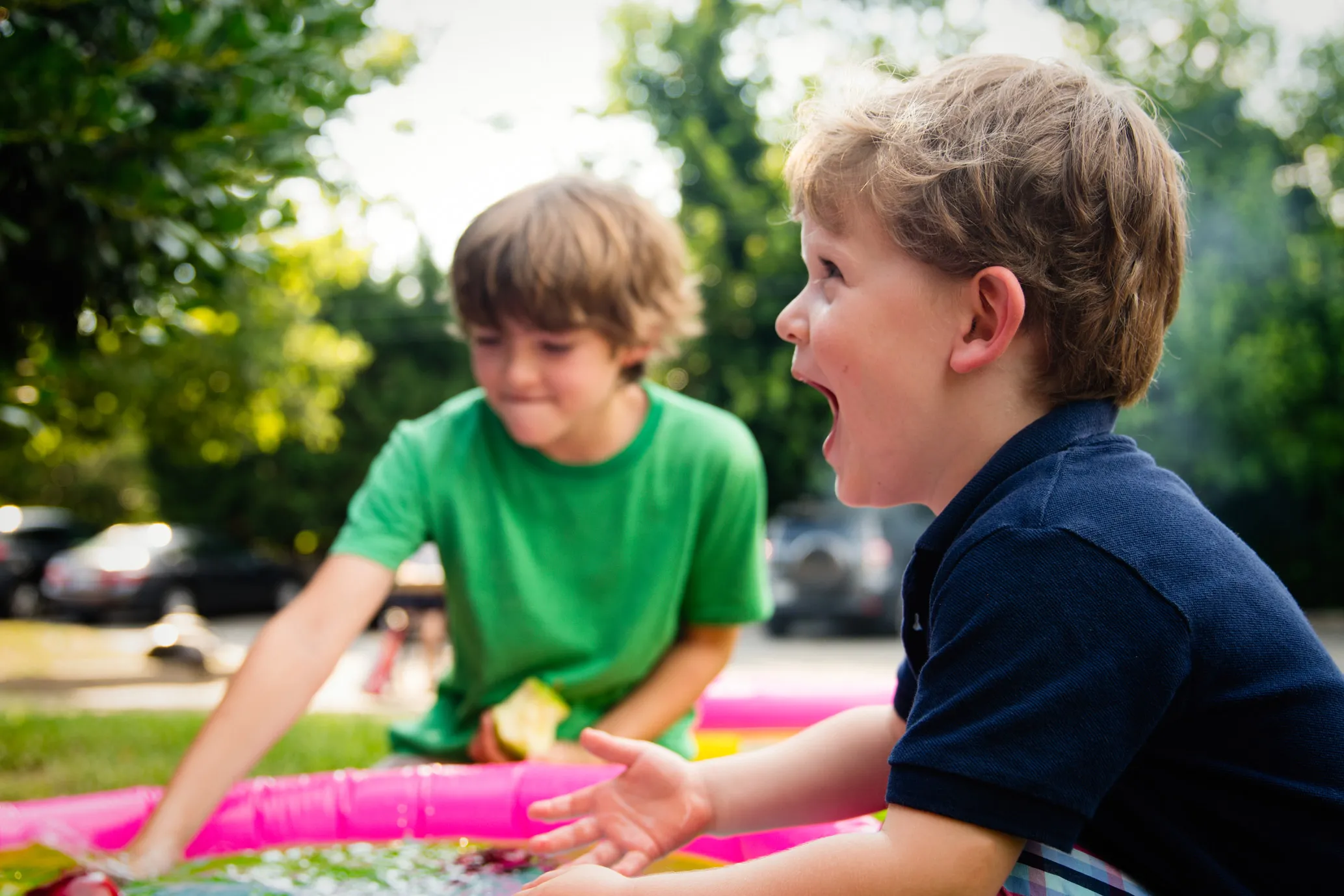 A photo of happy children playing